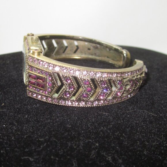 Heidi Daus Art Deco Cuff Watch Pink Face - Picture 2 of 7